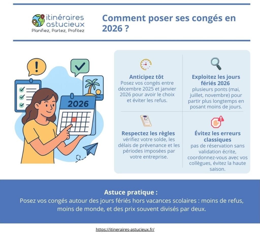 Itinéraires Astucieux - InfographieComment poser ses congés en 2026 ? 