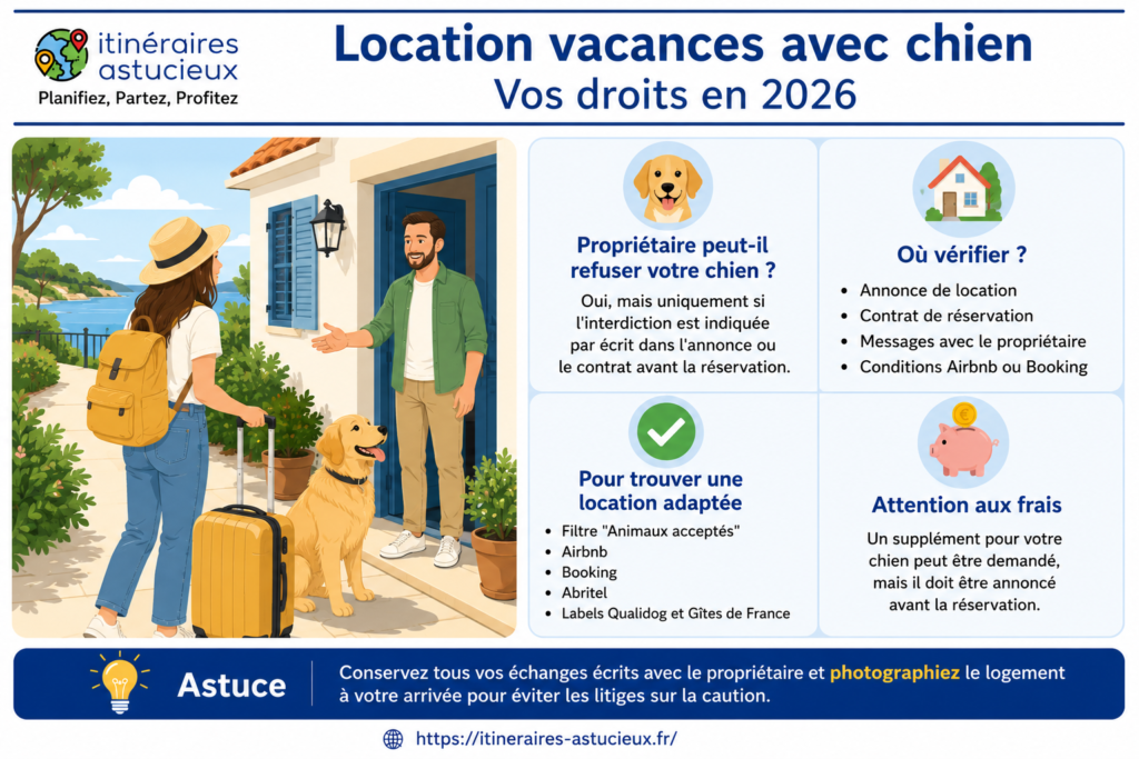 Location vacances avec chien : vos droits en 2026